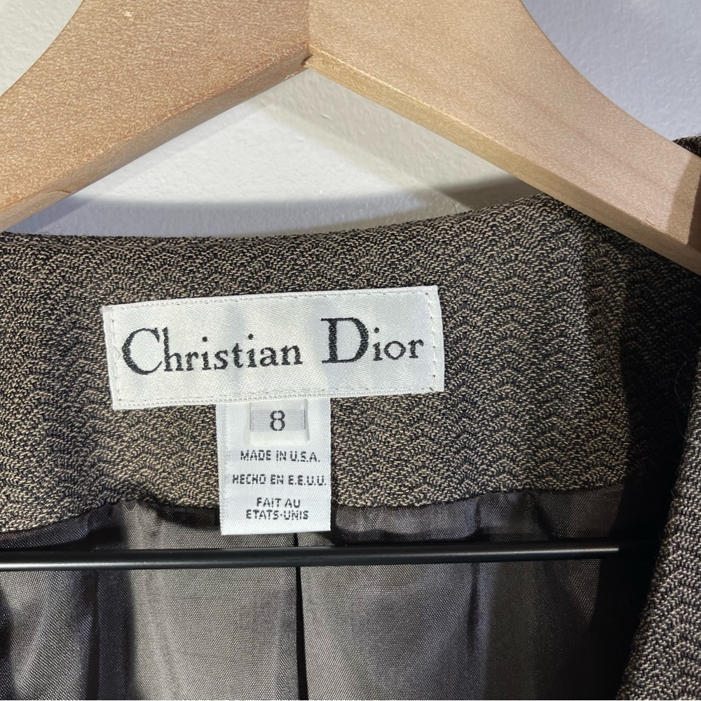 Vintage Christian Dior women's single-button wool blended blazer Jacket Size 8 - Picture 6 of 13